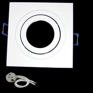 Einbaustrahler DSL50 schwenkbar weiß eckig Einbauspot LED Halogen Fassung