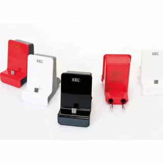 Handy Akku Ladestation Smartphone Stnder original Halter Micro USB Ladegert  schwarz/rot