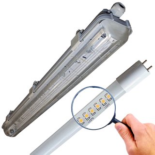 LED Feuchtraumleuchte 1x60cm incl. LED Rhre 6000K Set