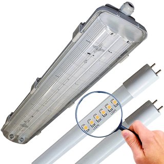 LED Feuchtraumleuchte 2x150cm incl. LED Rhre 6000K Set