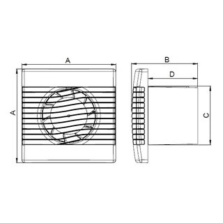 Bad-Lfter Wand-Ventilator Leise r pRim TOP  150 S-Standard