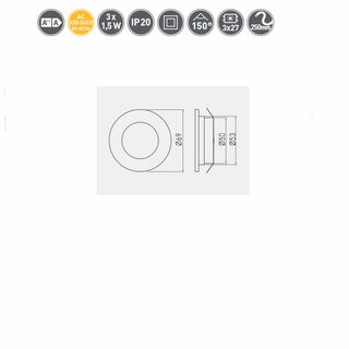 SET 3 x LED Mbeleinbauleuchte Unterschrankmontage Barri 3 x 1,5W 230V LED 6400K