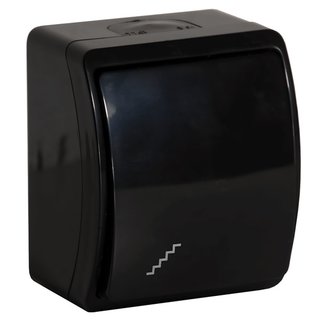 Koala Aufputz Serie IP44 Schuko schwarz Wechselschalter