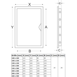 Revisionsklappe 40cm x 40cm Revisionstr ABS Kunststoff Weiss