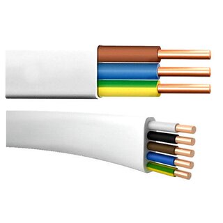 Flach Feuchtraumkabel Leitung YDYp NYM-J 3x2,5 20m