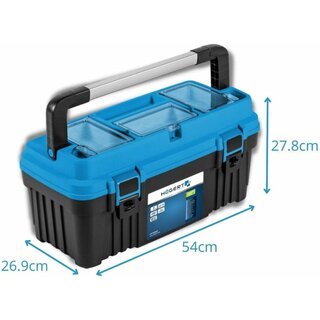 Hgert Technik - Werkzeugbox/Werkzeugkoffer (22,54cmX26.9cmX27.8cm) - Ein praktischer und gerumiger Werkzeugkasten - 2 robuste Riegel - 3 Organizer - Tragfhigkeit 20 kg