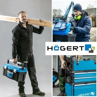 Hgert Technik - Werkzeugbox/Werkzeugkoffer (22,54cmX26.9cmX27.8cm) - Ein praktischer und gerumiger Werkzeugkasten - 2 robuste Riegel - 3 Organizer - Tragfhigkeit 20 kg