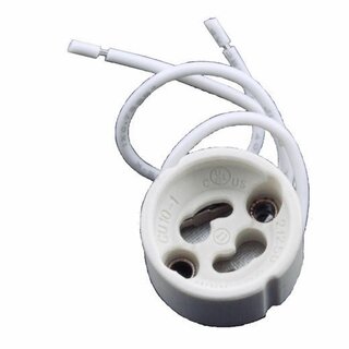 1x GU10 Fassung mit Kabel fr LED- und Halogen, LED Fassung 230V, GU10 Einbaurahmen, Keramik Sockel, Qualitt Silikonkabel, Hitzebestndig