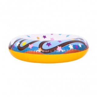 Aufblasbarer Schwimmring Donut Blau, Einhorn – 90 cm, farbig, langlebiges PVC, ideal für Pool, Strand & Sommer