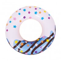 Aufblasbarer Schwimmring Donut Blau, Einhorn – 90 cm, farbig, langlebiges PVC, ideal für Pool, Strand & Sommer