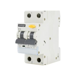 RCBO 2-polig B/C 16A/25A 30mA Typ A – Fehlerstrom-Leitungsschutzschalter 6kA, DIN-Schiene, 230V AC, IP20, EU-konform