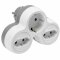 Amslight 3-fach Steckdosenadapter mit Kindersicherung Weiß-Grau 16A 3680W Schuko Euro
