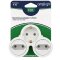 Amslight 3-fach Steckdosenadapter mit Kindersicherung Weiß-Grau 16A 3680W Schuko Euro