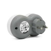 Amslight 2-fach Steckdosenadapter mit Kindersicherung Weiß-Grau 16A 3680W Schuko Euro