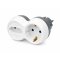 Amslight 2-fach Steckdosenadapter mit Kindersicherung Weiß-Grau 16A 3680W Schuko Euro