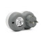 Amslight 2-fach Steckdosenadapter mit Kindersicherung Weiß-Grau 16A 3680W Schuko Euro