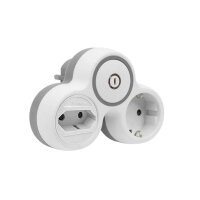 2-fach Steckdosenadapter mit Schalter und Kinderschutz,...