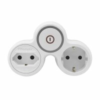 2-fach Steckdosenadapter mit Schalter und Kinderschutz,...