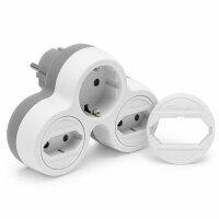 Set 3-fach Steckdosenverteiler mit Kindersicherung 16A...