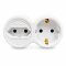 Set 2-fach Steckdosenverteiler mit Kindersicherung 16A 3680W Schuko Euro + Steckeradapter