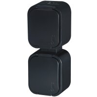 B2 Serie IP54 Aufputz Steckdose Schwarz, VDE,...