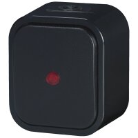 B2 Serie IP54 Feuchtraum Aufputz Steckdose Schwarz Schuko 1/2/3‑fach mit Ein/Aus‑Schalter Spritzwassergeschützt VDE