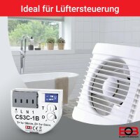 ELEKTROBOCK CS3C-1B Zeitrelais - Nachlaufrelais 230 V mit Steckklemmen - Verzögerte Einschaltung - Für Lüfter & Beleuchtung - Unterputz