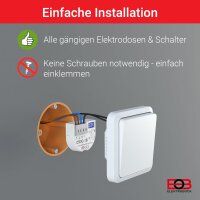 ELEKTROBOCK CS3C-1B Zeitrelais - Nachlaufrelais 230 V mit Steckklemmen - Verzögerte Einschaltung - Für Lüfter & Beleuchtung - Unterputz