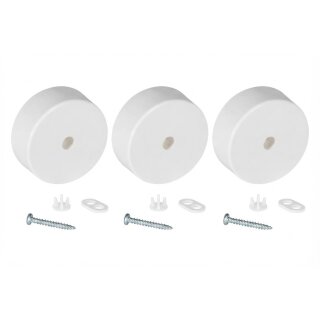Deckenbaldachin Sets 65×25 mm Lampen Abzweigdose aus Kunststoff Weiß für saubere Kabelabdeckung 3 Stück