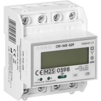 3-Phasen Energiezähler 100A mit RS-485 Modbus, MID-zertifiziert, PV-Ready für Hutschienenmontage DIN TH-35mm