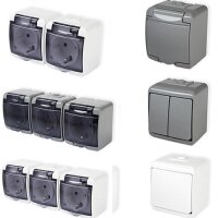 Aufputz Serie Junior Schalter Steckdosen IP44 TOP...