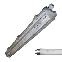 Feuchtraumleuchte EVG 2x18W 2x36W 2x58W 1x18W 1x36W 1x58W IP65 Polycarbonat