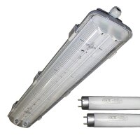 Feuchtraumleuchte EVG 2x18W 2x36W 2x58W 1x18W 1x36W 1x58W IP65 Polycarbonat