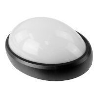 LED Kellerlampe 8W IP54 weiß schwarz oval 4000K 580lm Schiffsarmatur Decken
