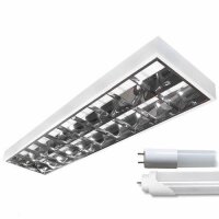 LED Rasterleuchte Empty 2x120cm T8 Tube Tageslicht 6000K Set