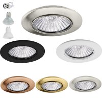 SET Einbaustrahler Deco schwenkbar LED Eisen Weiß Chrom Schwarz Messing inc GU10