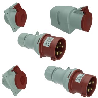 CEE Stecker Steckdose 16A 32A 4P 5P 400V IP44, IEC-60309, 3P+E, 3P+N+E. Starkstr