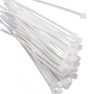 100x Kabelbinder weiss / schwarz, 100mm / 250mm / 450mm / 600mm 4,8 / 250 mm Weiß