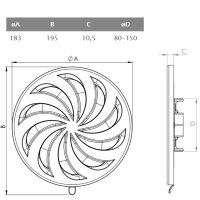 Verstellbares rundes Lüftungsgitter