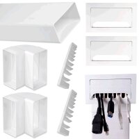 TV Kabelkanal Set mit weißen Verschlussklappen und Kämmen| Unterputz 100 cm