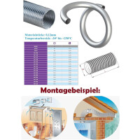 Alu-Flex-Rohr 3 m Flexrohr Ø 115 mm 115mm Alurohr...