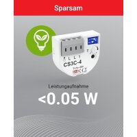 ELEKTROBOCK CS3C-4 Zeitrelais - LED, Lüfter & Leuchtstofflampen - Nachlaufrelais 230 V mit Steckklemmen - Anschluss ohne Nullleiter - Unterputz-Einbau, kompakt & energiesparend