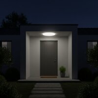 LED-Deckenleuchte 360 Grad Lampe flach warmweiß 15W 4000K 1500lm IP54 mit Bewegungssensor Balkon und Terrasse