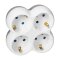 Steckdosenverteiler 4×2P+E (Schuko), weiß-grau