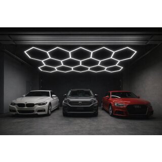 Amslight Lampe LED Hexagon für Garage Büro Homegym Serie von 5S, 5L, 8S, 8L, 11S, 11L, 14S und 14L weiß
