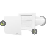 Airroxy aRheat Wärmerückgewinnung,Wand Rekuperator,weiß, Ø 125