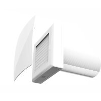 Airroxy aRheat Wärmerückgewinnung,Wand Rekuperator,weiß, Ø 125