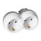 Steckdosen Verteiler 2× Schuko (2P+Z), weiß grau