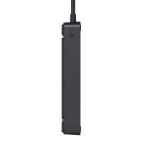 Überspannungsschutz-Steckdosenleiste mit USB  6-Fach,2X USB-A, 1x USB-C, 2m, Schwarz,Schuko