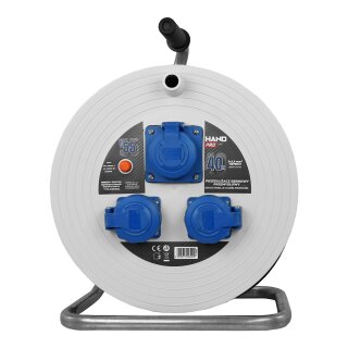 Industrielle Kabeltrommel IP55; 20 und 40 m; H07RN‑F 3×1,5 mm²; SCHUKO